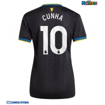 Camisa de Futebol Manchester United Matheus Cunha #10 Equipamento Alternativo Mulheres 2025-26 Manga Curta